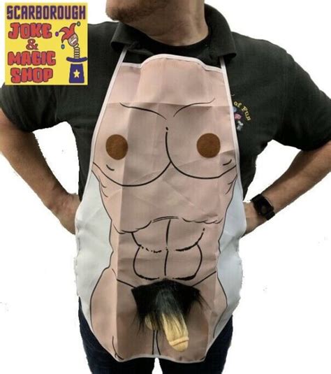 Funny Naked Man Apron With 3d Willy Male Torso Novelty Bbq Stag Night