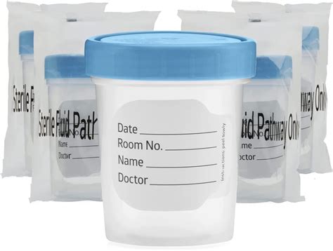 Buy Sterile Specimen Cups With Lids 5 Count 4oz Clear Urine
