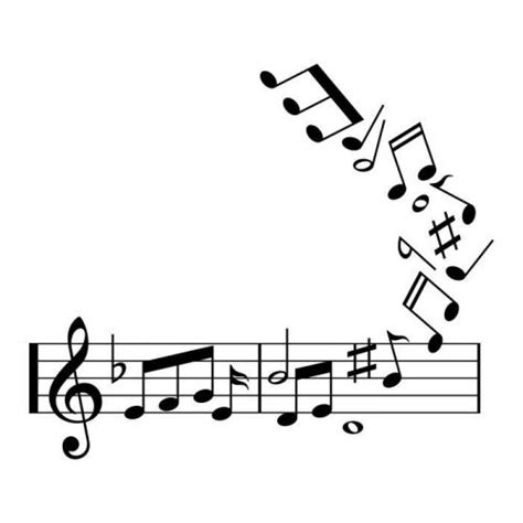 Muzieknoten Op Notenbalk Aflopend Muursticker Raamsticker