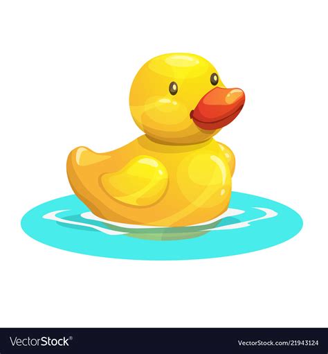 Cute Cartoon Yellow Rubber Duck Royalty Free Vector Image