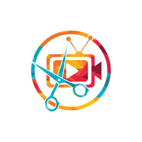 Movie Film Editor Vector Logo Design Video Editing Logo Concept Stock