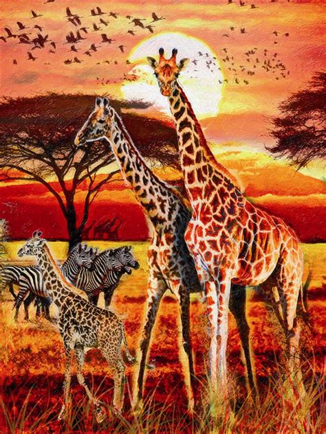 African Sunset 1500 Piece Jigsaw Puzzle Made By Ravensburger Gi