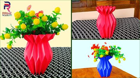 Paper Flower Vase Diy Craft How To Make A Paper Flower Vase Youtube