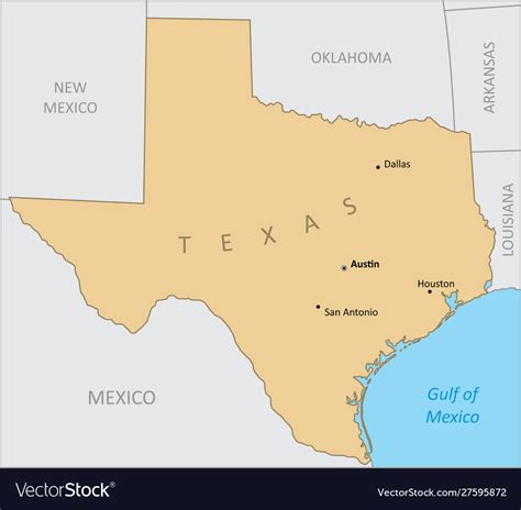 Texas Region Map Royalty Free Vector Image Vectorstock