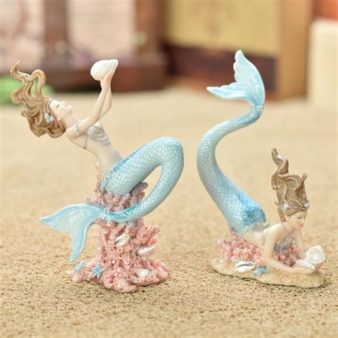 Mermaid Resin Nautical Mini Figurines Home Tabletop Decor Mermaid