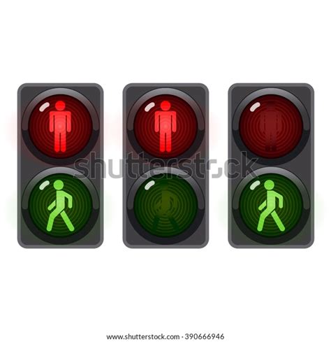 Traffic Light Man Stands Walk Run Stock Vector Royalty Free
