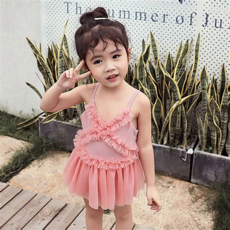 Купить детский купальник 2020 корейских детей купальник девушки цельный симпатичные Принцесса