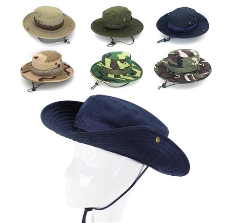 Tactical Boonie Hat Military Camo Bucket Wide Brim Sun Fishing Hiking