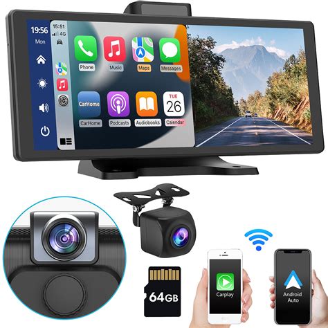 Portable Car Stereo With Wireless Carplay Android Auto Dash Cam