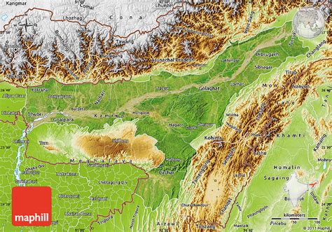 Satellite Map Of Assam Physical Outside