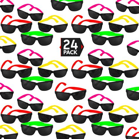 24 pack 80 s style neon party sunglasses fun t party favors party toys goody bag favors