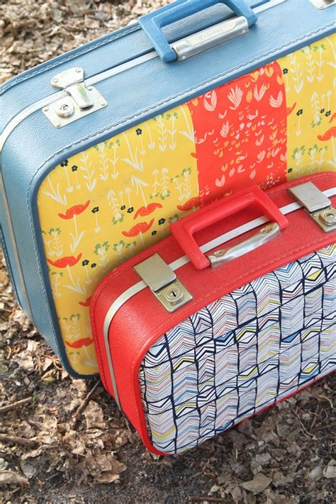 Vintage Suitcases Vintage Luggage Painted Suitcase Cardboard