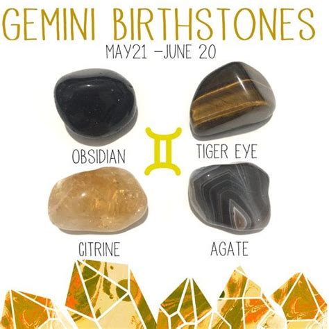 Gemini Birthstone Gemstone Kit 21 May 20 June 4 Tumbled Etsy