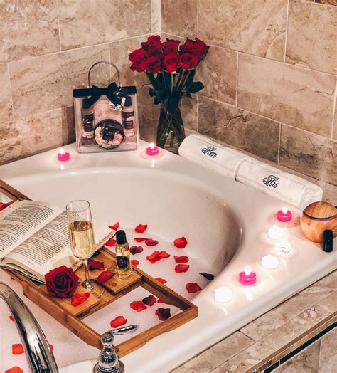 Romantic Bath Idea Rose Petals And Candles Romantic Spa Dream Bath