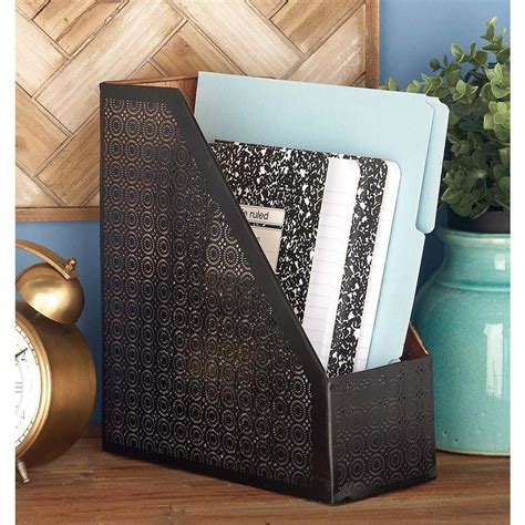 12 In X 11 In Decorative Black Iron Magazine Holder 57328 The Home