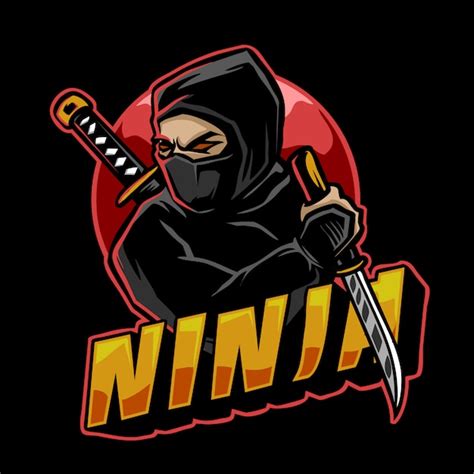 Mascote De Logotipo De Guerreiro Ninja Vetor Premium