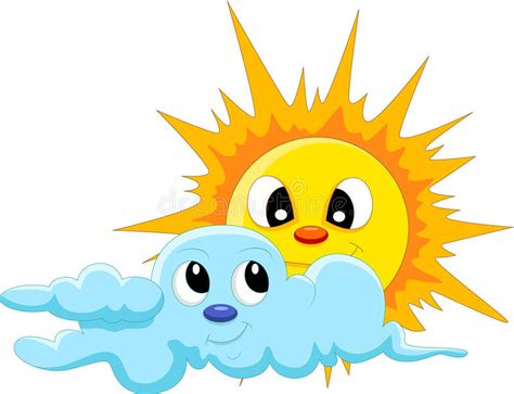 Sun And Cloud Cartoon Stock Illustration Illustration Of Happiness