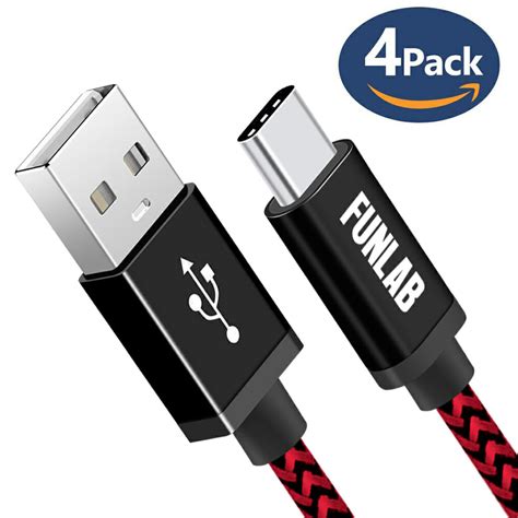 Usb Type C Cable 4pack 3ft 6ft 6ft 10ft Nylon Braided Fast Charging