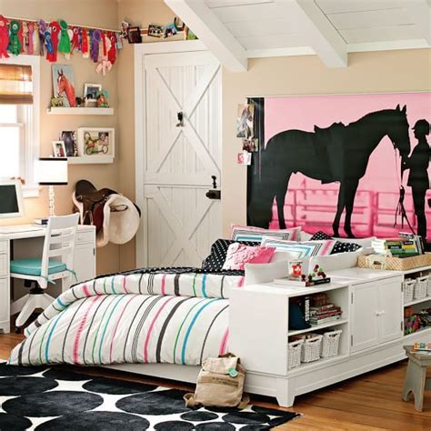 Growing up, your room was an explosion of horse posters and breyer models and show ribbons and all manner of pony. Equestrian Wall Mural (With images) | Diy girls bedroom ...