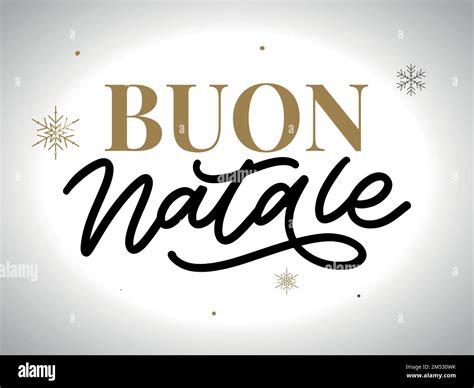 Christmasbuon Natale Greeting Cardhandwriting Red Lettering In Italianholiday Letteringnew