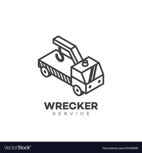 Wrecker Service Logo Royalty Free Vector Image