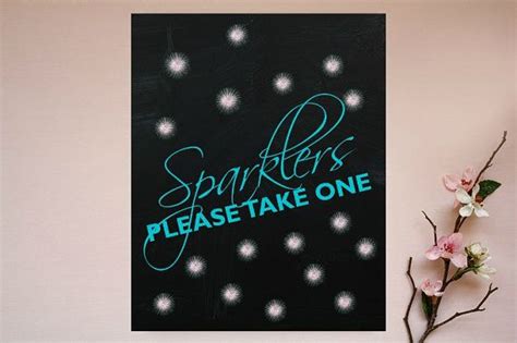 Digital Chalkboard Sparkler Please Take One Sign By Fladprintables