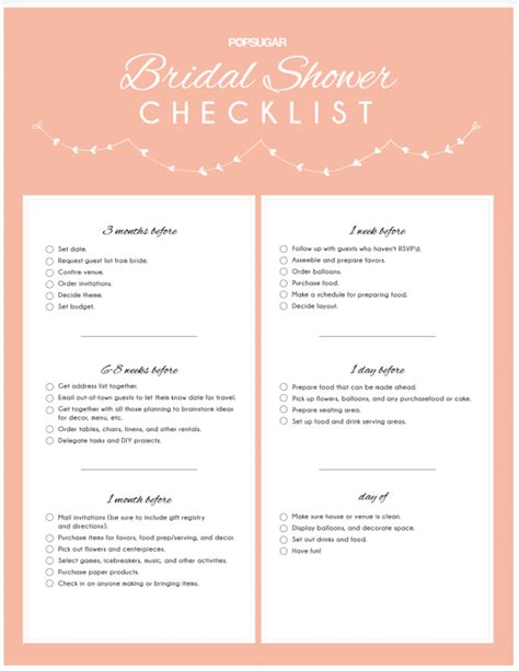 your complete bridal shower checklist and timeline of 55 off