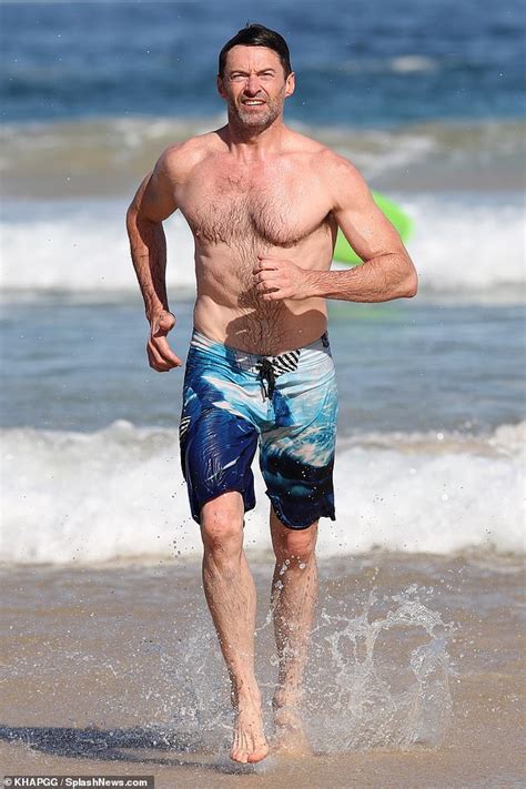 Hugh Jackman Shows Off His Incredible Physique As He Goes For Dip