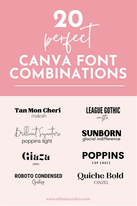 20 Stylish Canva Font Pairings Aesthetic Fonts Font Pairing Mobile