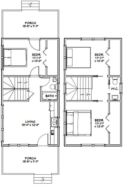 16x30 House 16x30h7q 878 Sq Ft Excellent Floor Plans Tiny