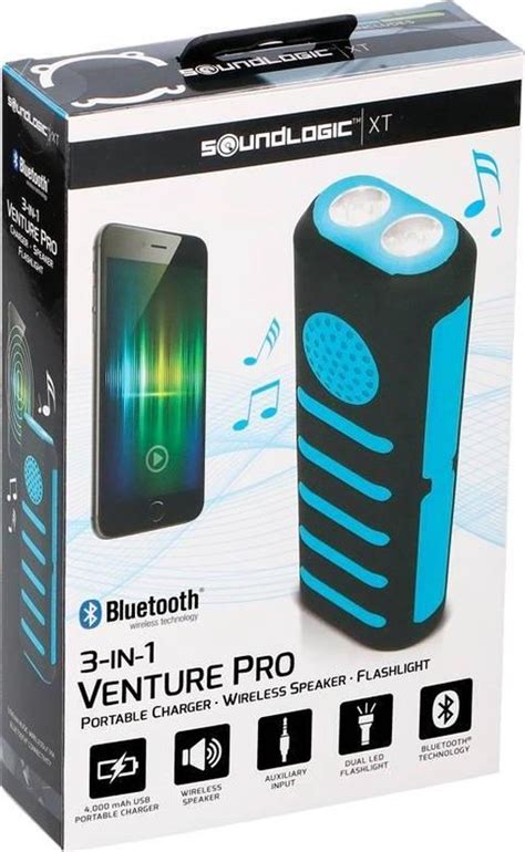 Soundlogic Powerbank Met Zaklamp En Speaker Blauw Bol