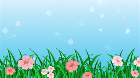 Background Design Template With Flowers In The Garden 1235154 Vector