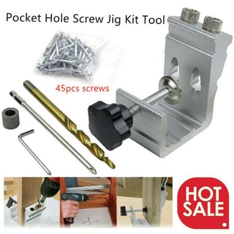 New Pocket Hole Jig Kit Tool System Woodworking Screw Drill Heavy Duty