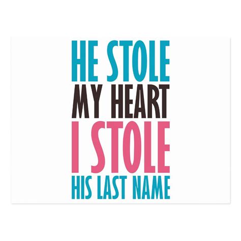 He Stole My Heart In Blue And Pink Postcard Zazzle Love My