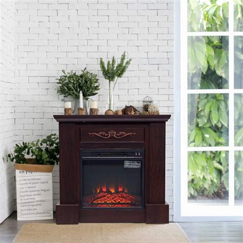 Homcom Freestanding Electric Fireplace Heater With Mantel