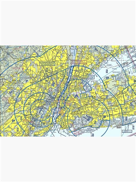 New York Sectional Pilot Navigation Map Sticker By Aviationteees