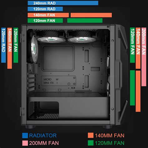 Musetex Mesh Micro Atx Case Pcs Argb Fans Pre Installed Usb