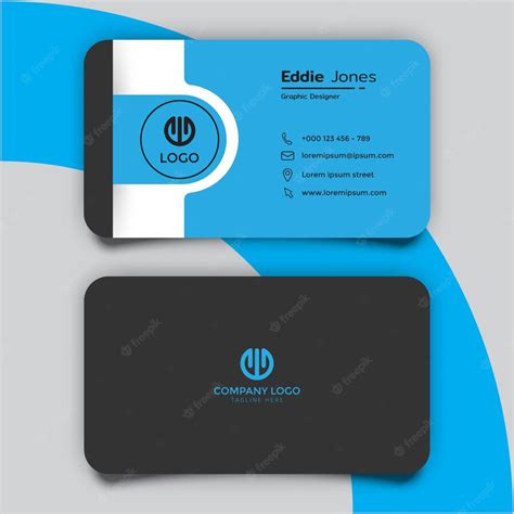 Premium Vector Simple Blue Business Card Template Design