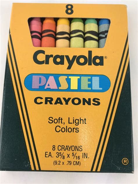 Vintage 1987 8 Crayola Crayons Pastel Soft Light Colors Etsy
