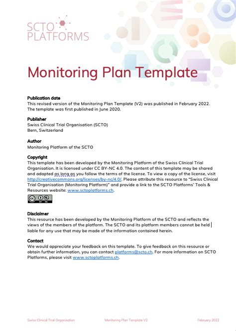 Monitoring Plan Template Tools And Resources