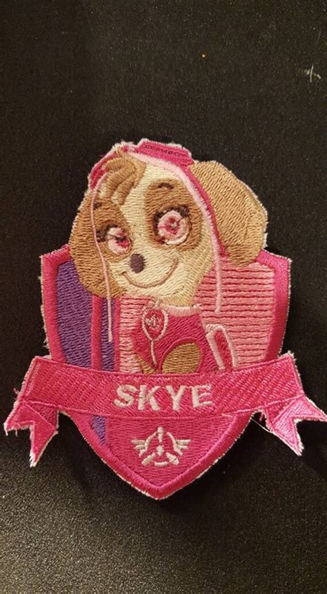 Paw Patrol Skye Badge Iron On Patch By Riderpatches On Etsy