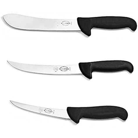 f dick 3 piece ergogrip butcher set black handles includes 10 butcher knife 8 breaking