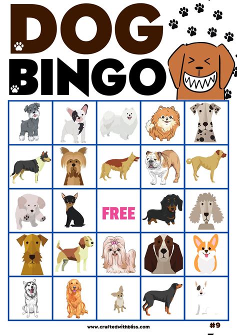 Dog Bingo For Kids Dog Bingo Birthday Party Dog Classroom Etsy In