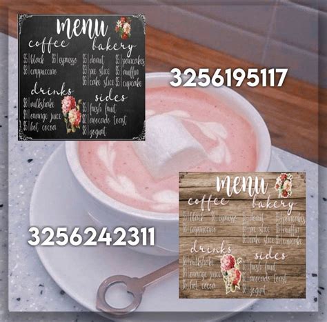 Menu For A Bakery Cafe In 2021 Bloxburg Decal Codes Bloxburg Decals Codes Cafe Sign Theme Loader