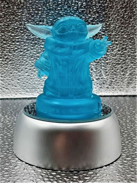 Grogu Baby Yoda Led Lamp Mandalorian Night Light Blue Etsy