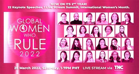 global women who rule continue to allow women to shine on its 2nd year the manila times