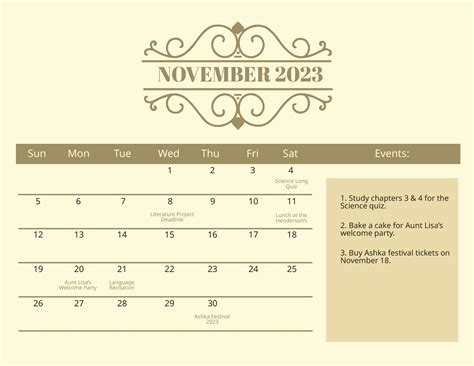 November 2023 Calendar Excel Get Calender 2023 Update