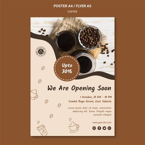 Free Psd Coffee Shop Ad Template Poster