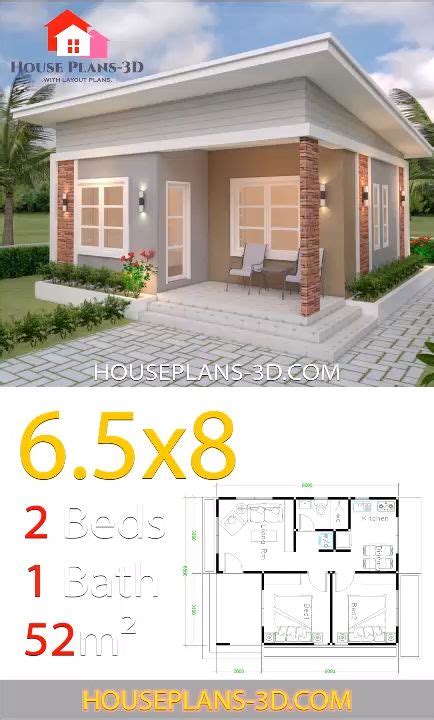 House Design 7x14 With 3 Bedrooms Terrace Roof House Plans 3d