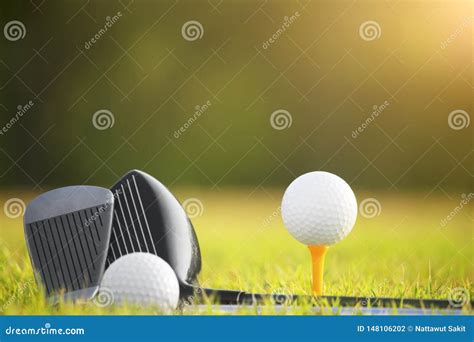 Golf Balls And Golf Clubs As Well As Equipment Used To Play Golf On